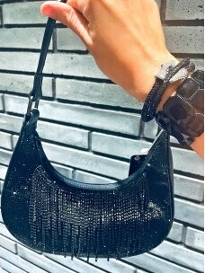 Black shiny handbag