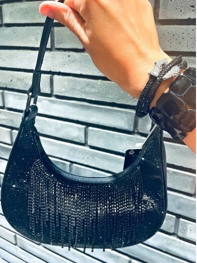 Black shiny handbag 1