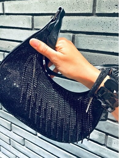 Black shiny handbag