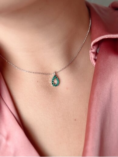 Necklace EMERALD LEAF