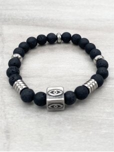 Lava stone bracelet EVIL EYE