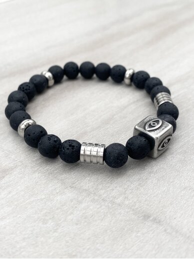 Lava stone bracelet EVIL EYE