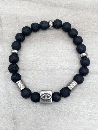 Lava stone bracelet EVIL EYE 3