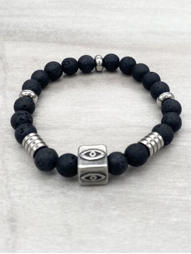 Lava stone bracelet EVIL EYE 1