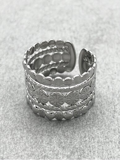 Stainless steel ring BRAIDED BALLS