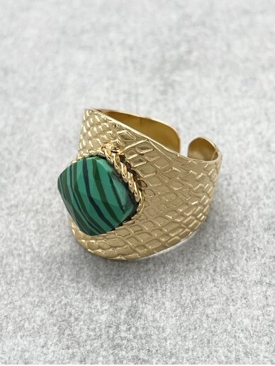 Stainless steel ring EMERALD